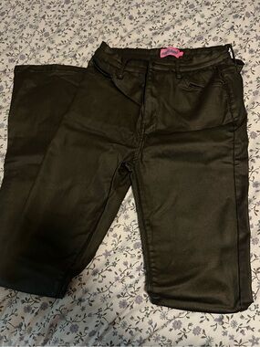Edikted Flare Leather Pants Black SIZE LARGE